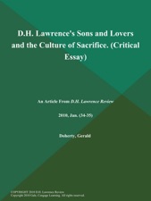Sons and lovers essay