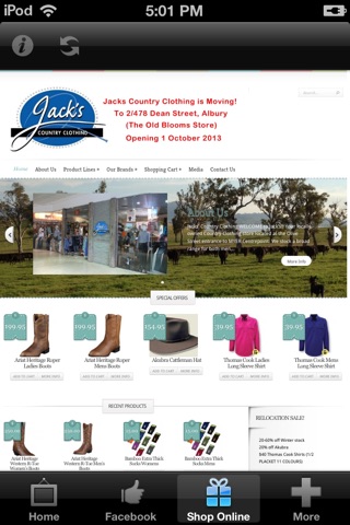 Screenshot of JacksCountryClothing