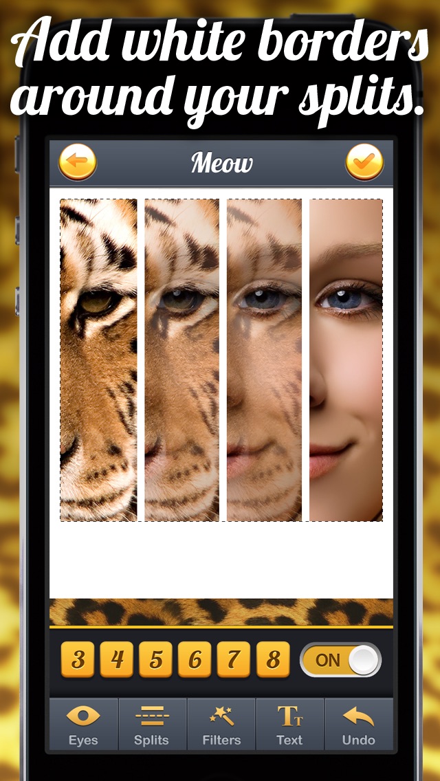 Screenshots of TigerEyes - Blend Yr Face to Ultra Awesome Tiger, Reptile or Cat Eyes Splits! for iPhone