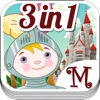 Memodus Princesse et Chevalier 3 en 1 - Jeux de Mémoire - Puzzle - 7 Différences