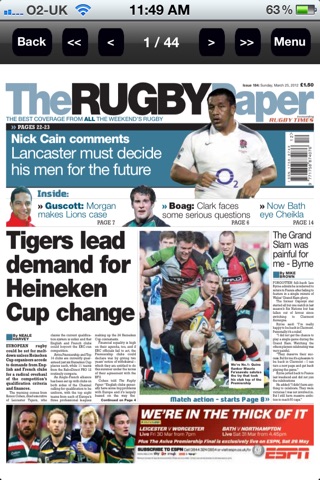 Скриншот из The Rugby Paper - English Edition