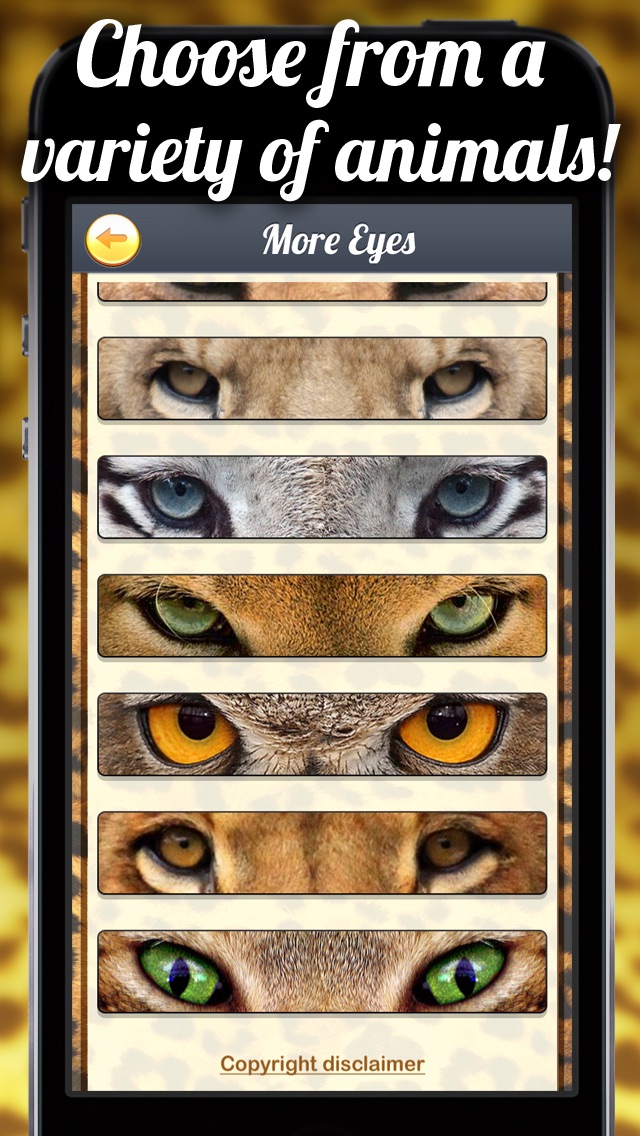 Screenshots of TigerEyes - Blend Yr Face to Ultra Awesome Tiger, Reptile or Cat Eyes Splits! for iPhone