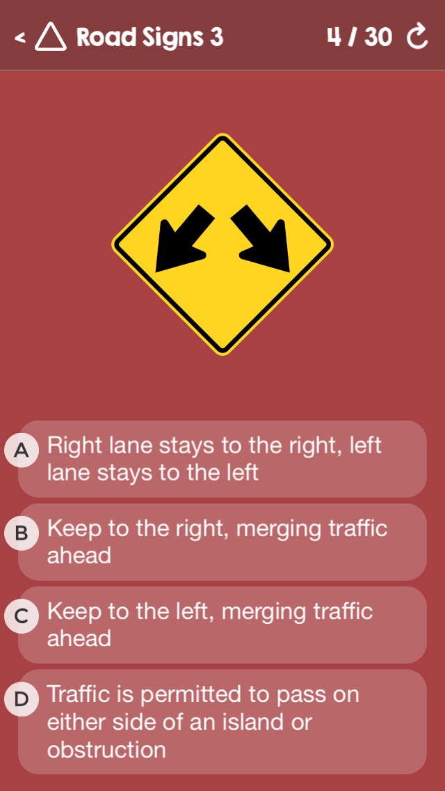 Screenshots of US Driving Knowledge Test Questions - Preparation for your Driver's License Written Exam - All States - DMV, DOL, or MVC - Free Drivers' Mock Tests for iPhone
