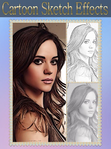 Screenshots of Cartoon Sketch Avatar Free - Pink Pencil & Coloring Toon Camera Photo Effects for iPad