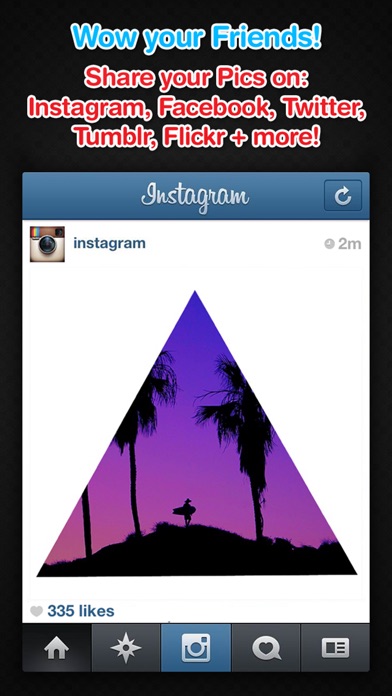 Screenshots of Insta Shapes - Snap pics & frame photos to silhouette symbol & alter for posts on IG, Fbook, flicker, tagged & tumblr for iPhone