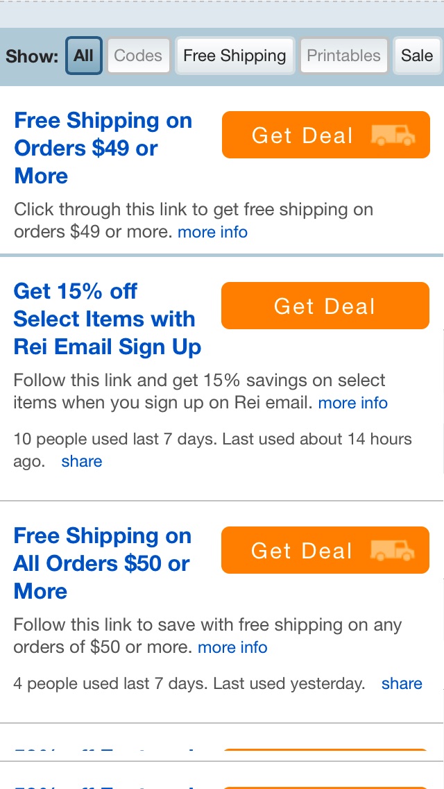 Deal of the day coupons