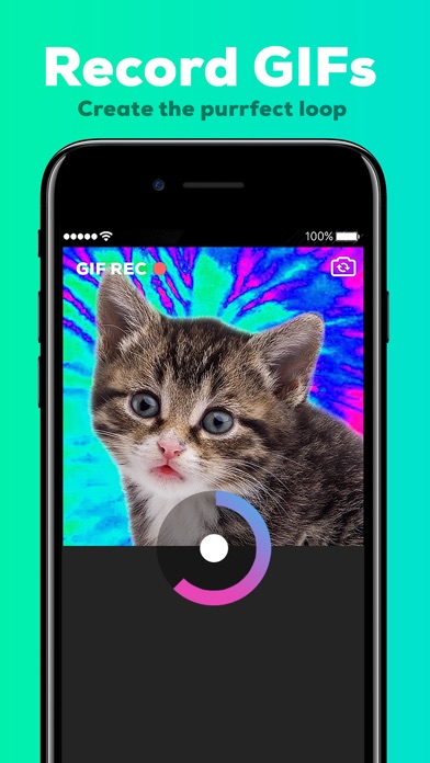 Screenshots of GIPHY Cam. The GIF Creator for iPhone