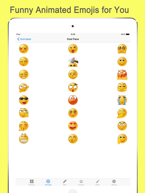 Screenshots of Emoticon.s Free - Emoji Keyboard icons and Animated Emojis for Whats.app kik Chatting for iPad