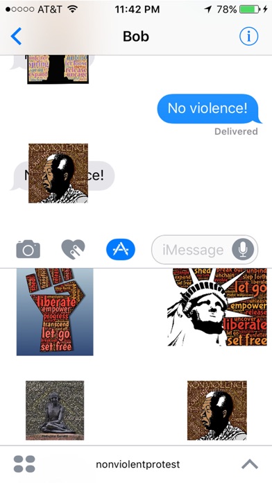 Non Violent Protest Stickers : Peaceful and Quietのスクリーンショット2 Non Violent Protest Stickers : Peaceful and Quietのスクリーンショット2