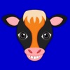Black Orange Cow Mascot Stickers