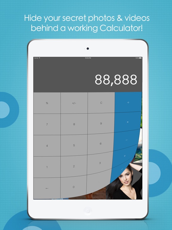 Screenshots of HiCalculator-Private album and secret photo.s protecter & Personal Video.s Free Locker Apps for iPad