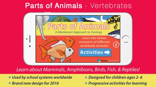 Parts Of Animals Vertebrates - Montessori Zoology On The App Store