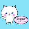La chaton français et Japonais stickers