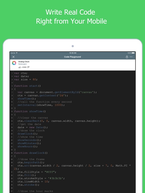 Screenshots of Learn JavaScript for iPad
