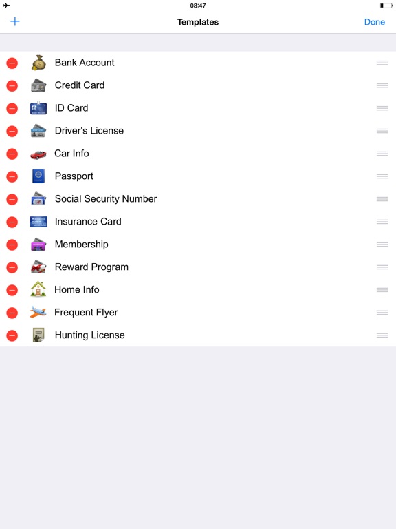 Screenshots of Password Manager Vault - FingerPrint Lock Account Wallet &1 Secure Passcode Safe for iPad