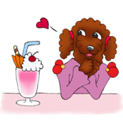 Red Poodle Dog Lady Sticker app review