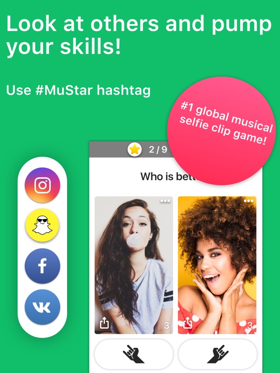 Screenshots of MuStar lip sync musical videos for iPad