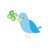 Autocollants bleu Oiseau