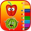 Kids Coloring Pages Tracing - Fruit Vegetable Game pages