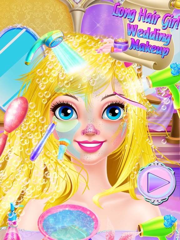 Длинные волосы принцессы Свадебный макияж для iPad