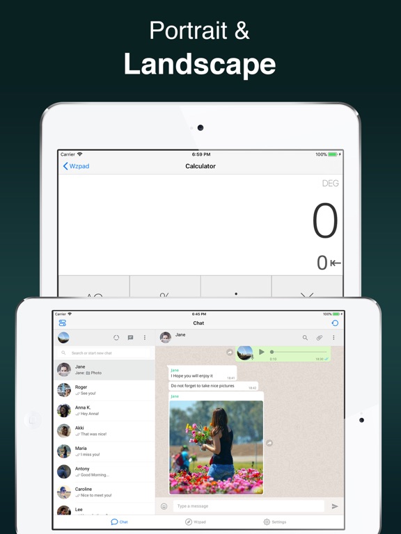 WzPad for WhatsApp for iPad Screenshots