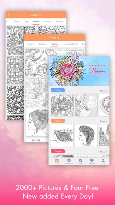 Screenshots of FREE Adult Coloring Book - Color Therapy Page for Anti-Stress Relief for iPhone