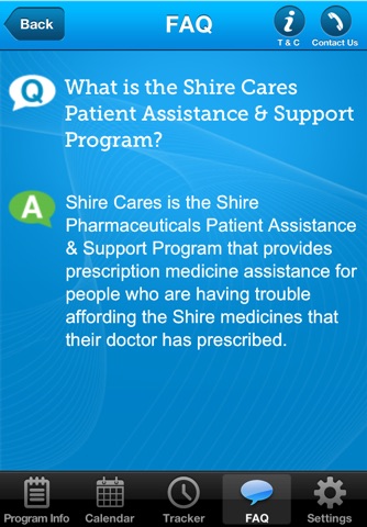 Shire Cares Mobile Application screenshot