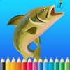 Fish Coloring Book For Kids: Drawing & Coloring page games free for learning skill drawing coloring arts 