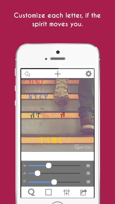 Screenshots of Quick Cap Free - Captions And Quotes Maker for iPhone