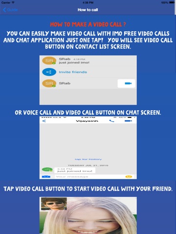 Screenshots of Guide for imo Video Chat Call for iPad