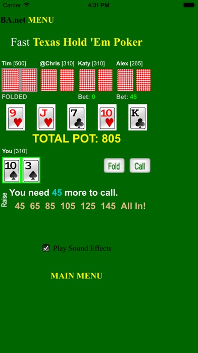 Screenshots of free Fast Poker Texas Hold 'Em - BA.net for iPhone