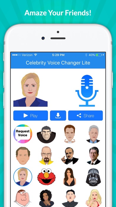 Screenshots of Celebrity Voice Changer - Funny Voice FX Soundboard Free for iPhone