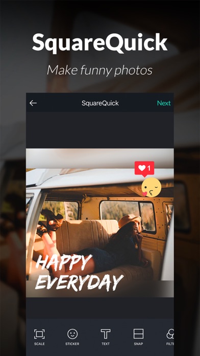 Screenshots of Square Quick - No Crop Photo Editor With Emojis for iPhone