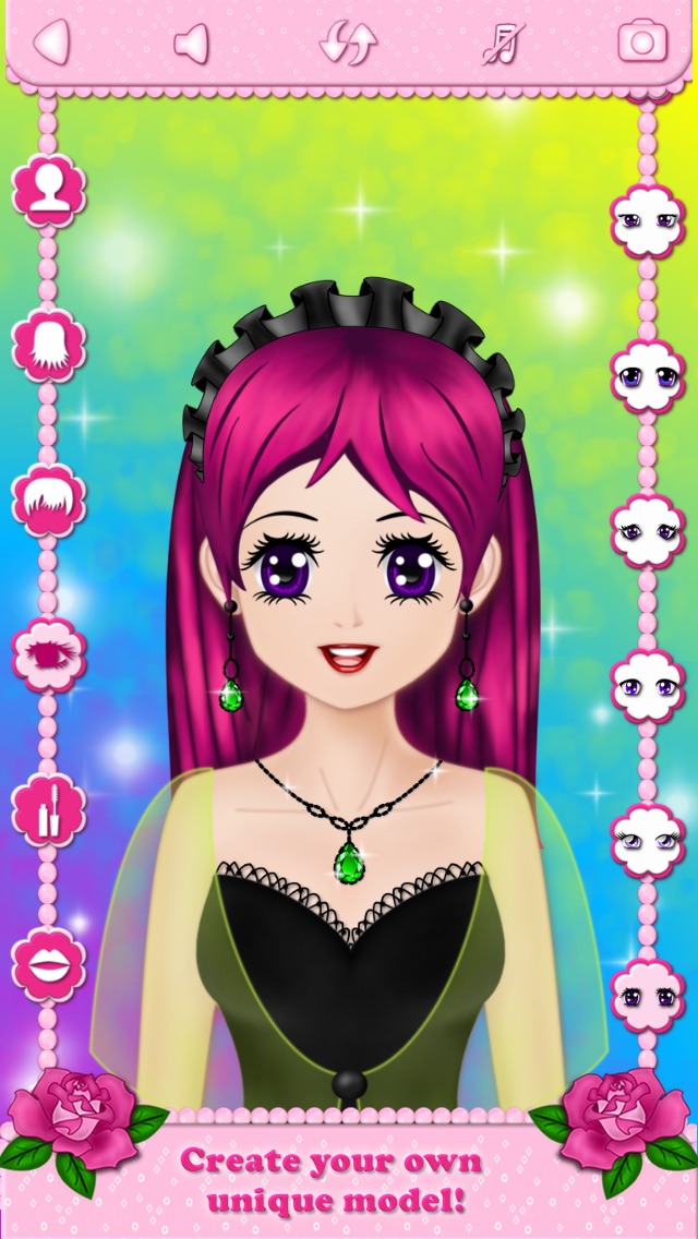 Screenshots of Make Up Makeover Dress Up Star Model Popstar Girl Beauty Salon - free educational makeup games for girls loving fashion in anime style for iPhone