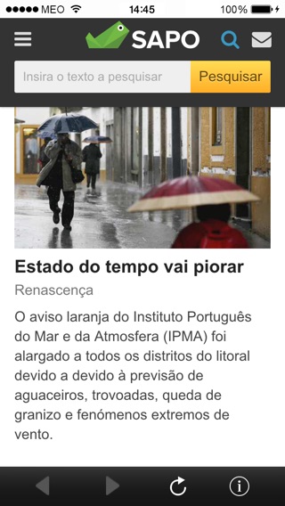 Captura de ecrã do iPhone 4
