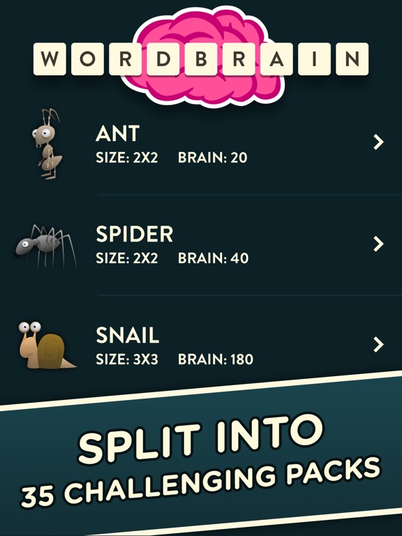 Screenshots of WordBrain for iPad