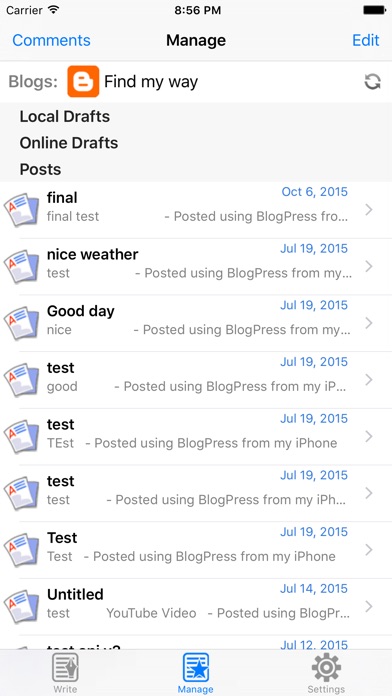 BlogPress screenshot1