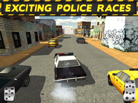 Screenshots of 3D Police Drag Racing Driving Simulator Game: Race The Real Turbo Chase for iPad