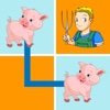 Twin Farm - Funny matching game - Connect farm animal, fruit, vegetable pet images animal farm 