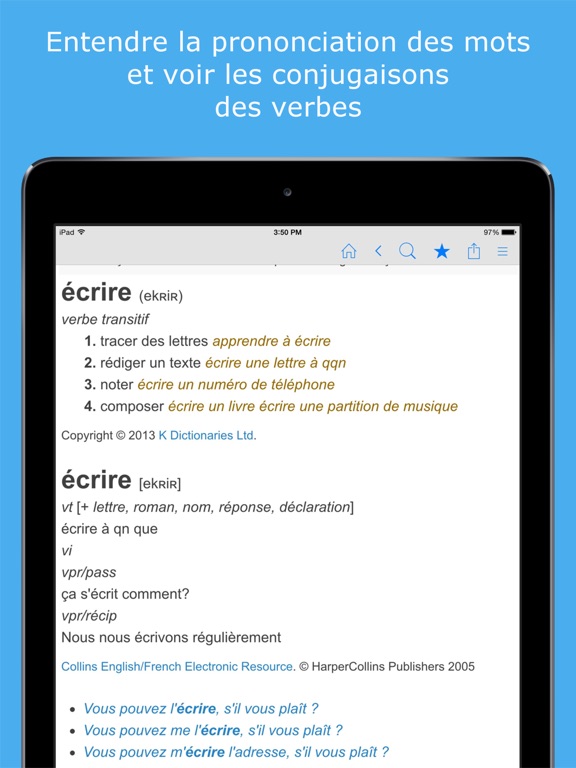 Screenshots of Dictionnaire Français et Synonymes for iPad