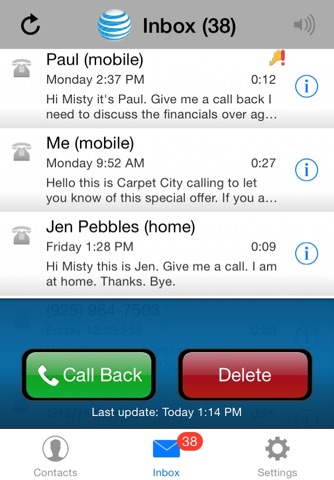 AT&T Voicemail Viewer (Work) screenshot