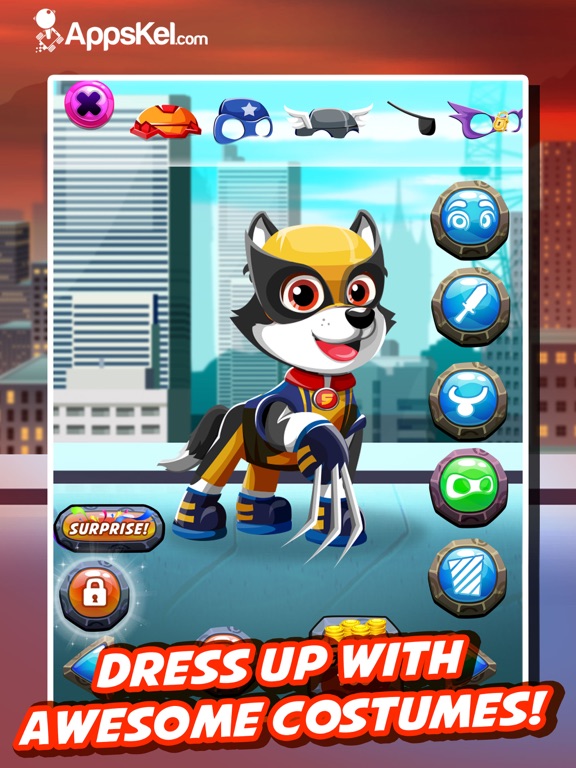 Screenshots of Super Hero Pet Patrol Creator – Go Dress Up Superhero Dogs Games Free for iPad