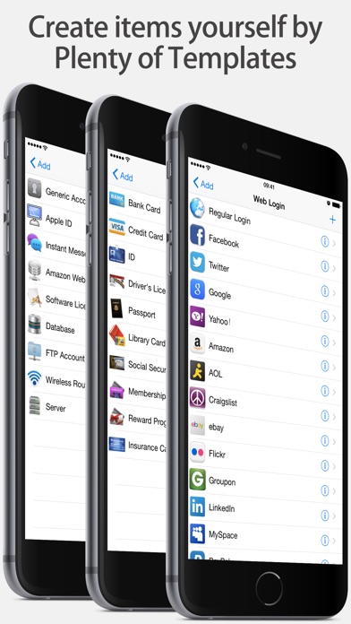 Screenshots of Private Password Manager Vault - Fingerprint Lock Passcode.s & Protect Account Login Contact.s Secure Wallet Apps for iPhone
