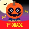 Pumpkin Face - 1st Grade Math addition and subtraction games