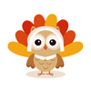 Rezoan Shuvro - OwlMoji - Cute Owl Stickers for Thanksgiving artwork