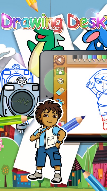 Drawing Desk Coloring Book For Dora The Explorer By Kittikun Sudlhor